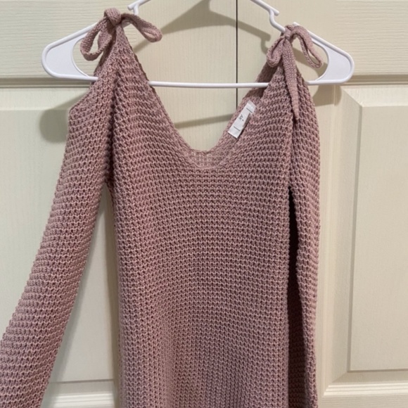 Blush Cold Shoulder Sweater - Picture 1 of 5